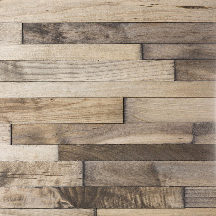 Stacked Wood Walls Yukon 13.5" x 53.5" Solid Wood Wall Paneling in